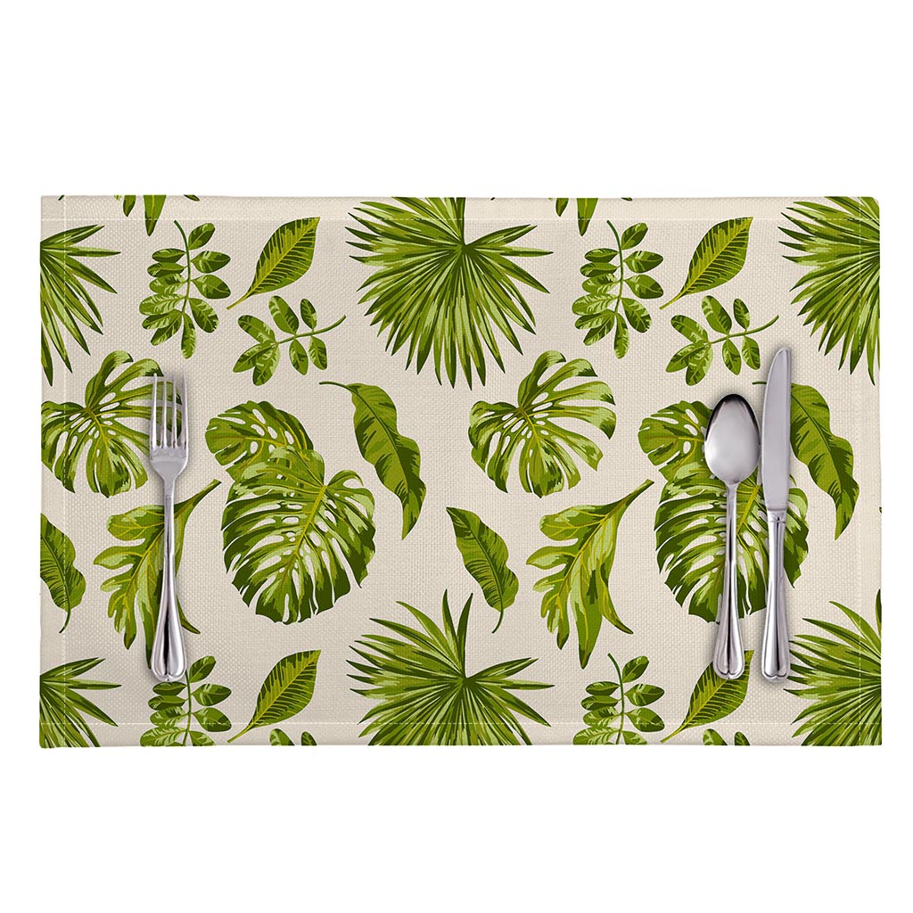 Light Tropical Leaf Pattern Print Placemat