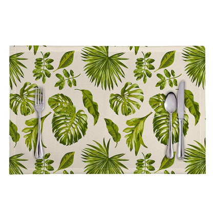 Light Tropical Leaf Pattern Print Placemat