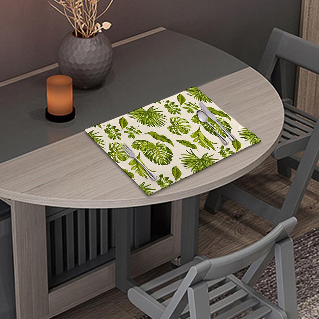 Light Tropical Leaf Pattern Print Placemat