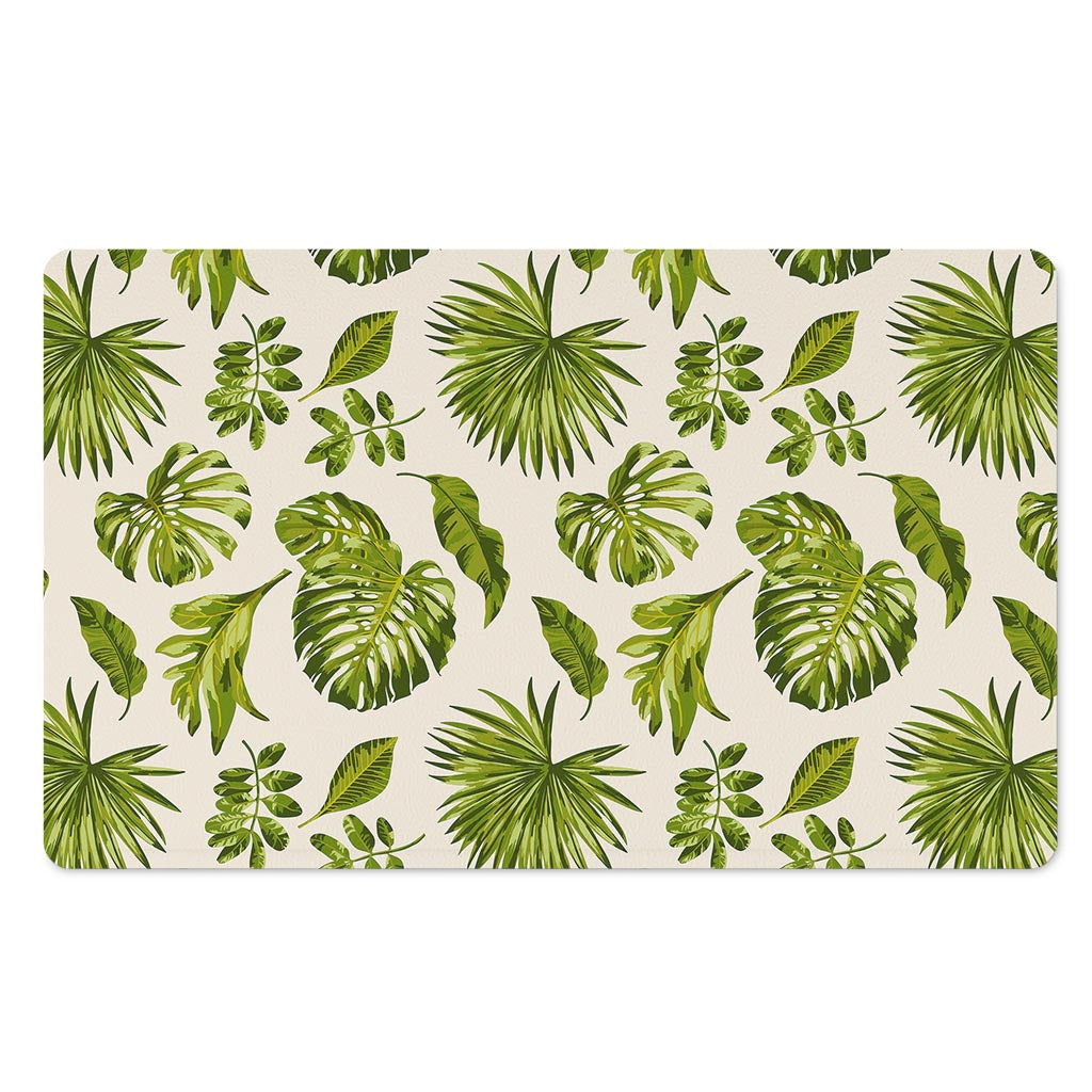Light Tropical Leaf Pattern Print Polyester Doormat