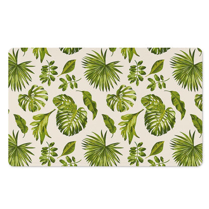 Light Tropical Leaf Pattern Print Polyester Doormat