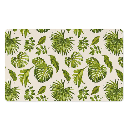 Light Tropical Leaf Pattern Print Polyester Doormat