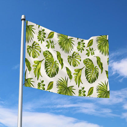 Light Tropical Leaf Pattern Print Polyester Flag