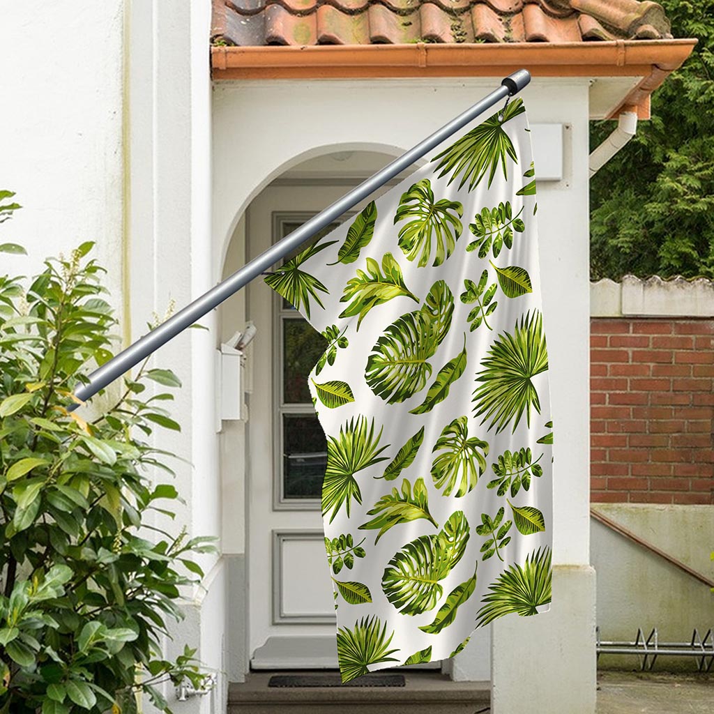 Light Tropical Leaf Pattern Print Polyester Flag