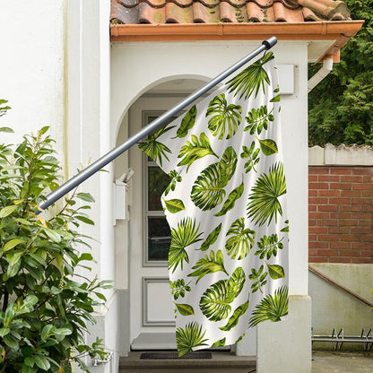 Light Tropical Leaf Pattern Print Polyester Flag
