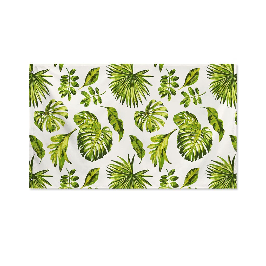 Light Tropical Leaf Pattern Print Polyester Flag