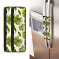 Light Tropical Leaf Pattern Print Refrigerator Handle Covers