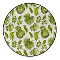 Light Tropical Leaf Pattern Print Round Floor Mat