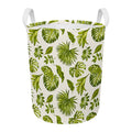 Light Tropical Leaf Pattern Print Round Laundry Basket