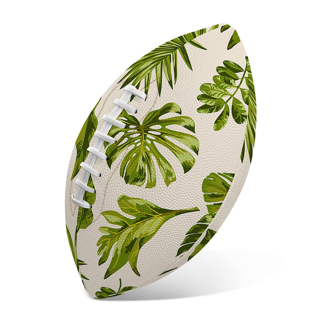Light Tropical Leaf Pattern Print Rugby Ball