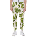 Light Tropical Leaf Pattern Print Joggers