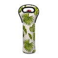 Light Tropical Leaf Pattern Print Single Neoprene Wine Tote