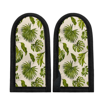 Light Tropical Leaf Pattern Print Skillet Handle Cover