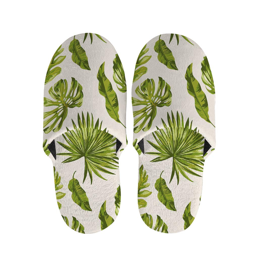 Light Tropical Leaf Pattern Print Slippers