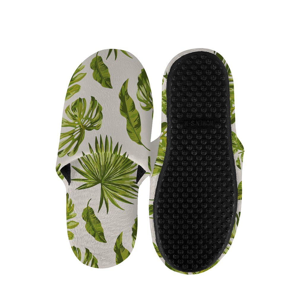 Light Tropical Leaf Pattern Print Slippers