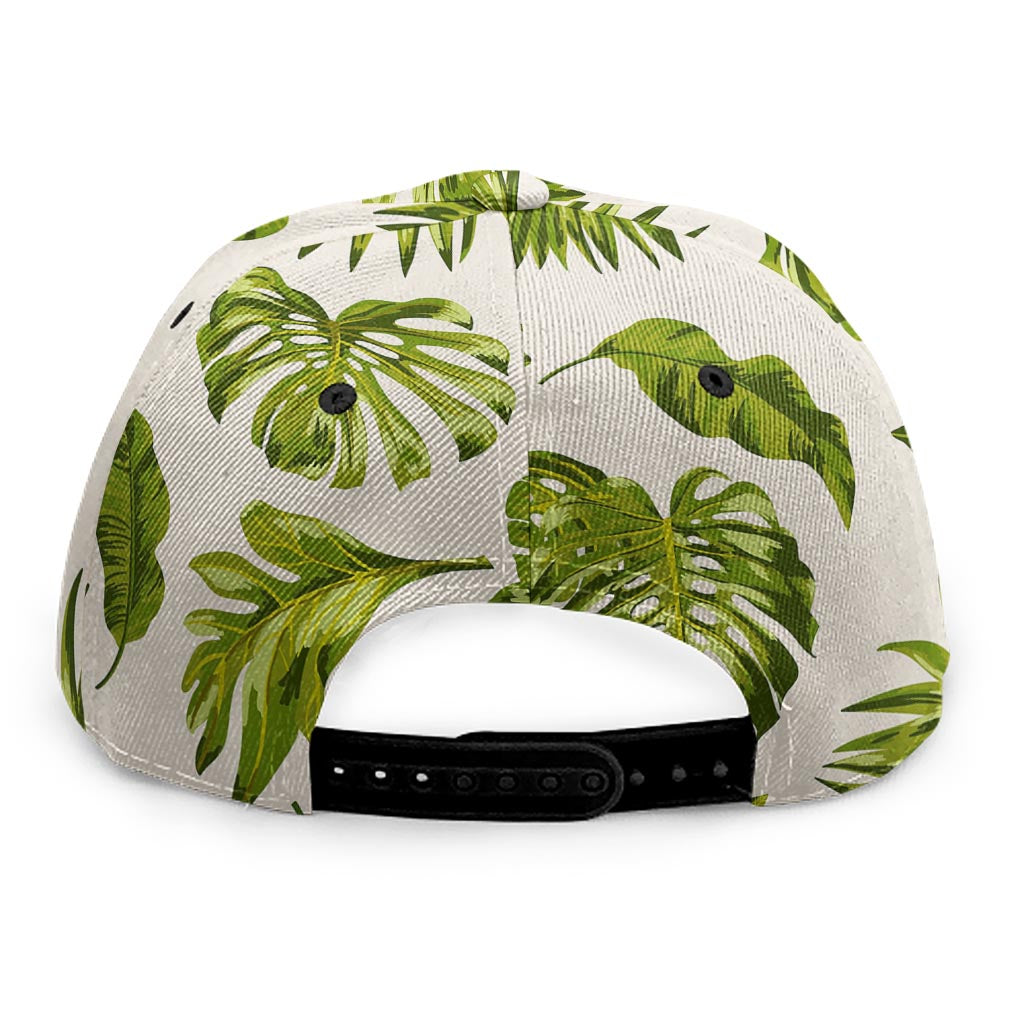 Light Tropical Leaf Pattern Print Snapback Cap