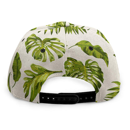 Light Tropical Leaf Pattern Print Snapback Cap