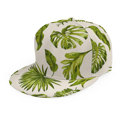 Light Tropical Leaf Pattern Print Snapback Cap