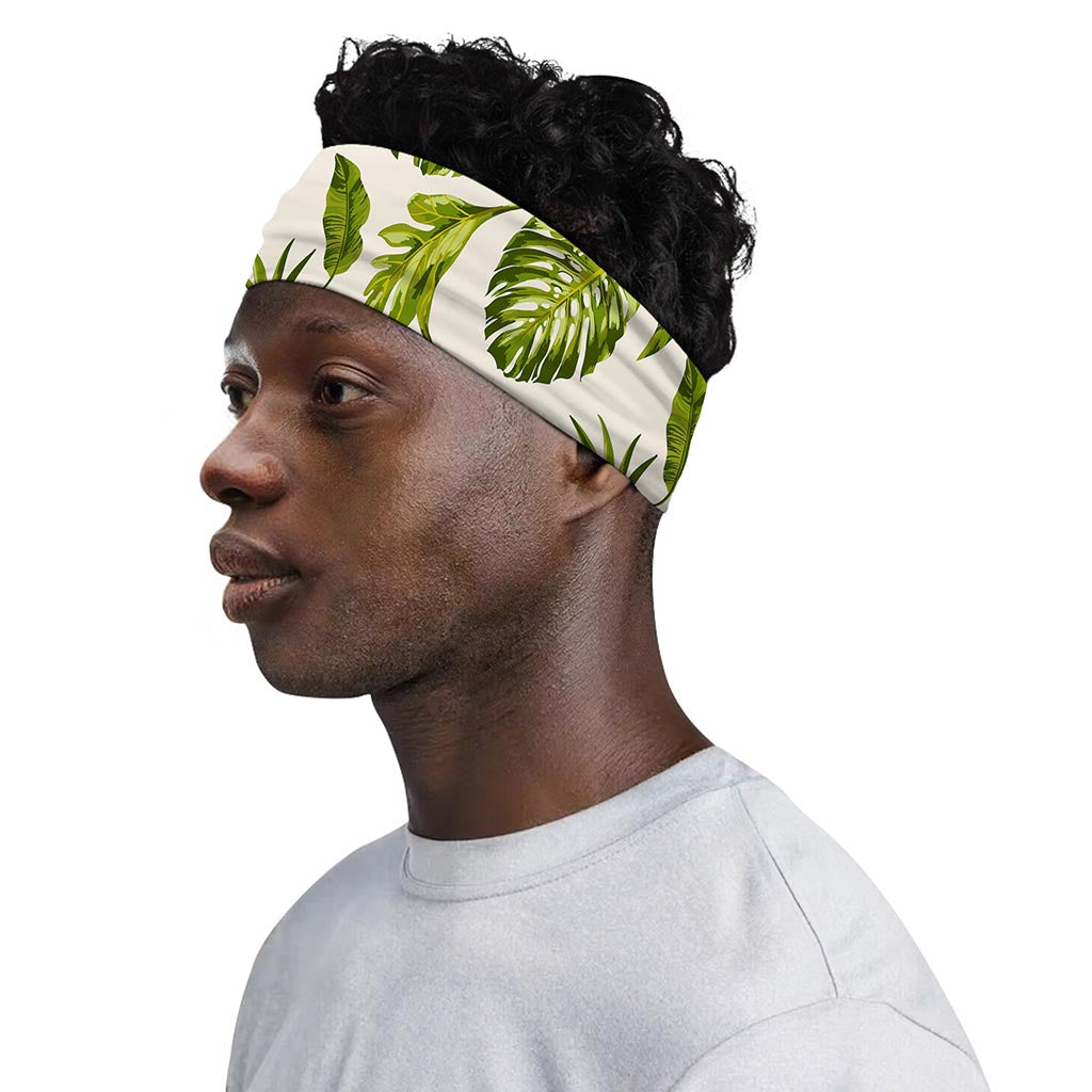 Light Tropical Leaf Pattern Print Sports Headband