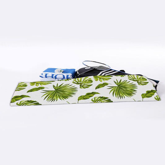 Light Tropical Leaf Pattern Print Sports Towel