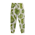 Light Tropical Leaf Pattern Print Sweatpants