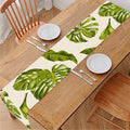 Light Tropical Leaf Pattern Print Table Runner