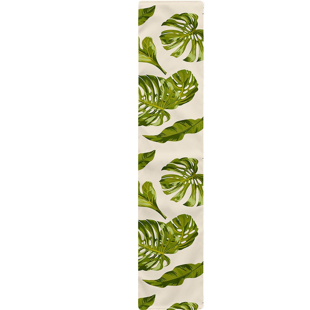 Light Tropical Leaf Pattern Print Table Runner