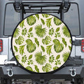 Light Tropical Leaf Pattern Print Tire Cover