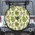 Light Tropical Leaf Pattern Print Tire Cover With Camera Hole