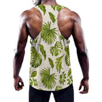 Light Tropical Leaf Pattern Print Training Tank Top