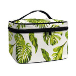 Light Tropical Leaf Pattern Print Travel Makeup Bag