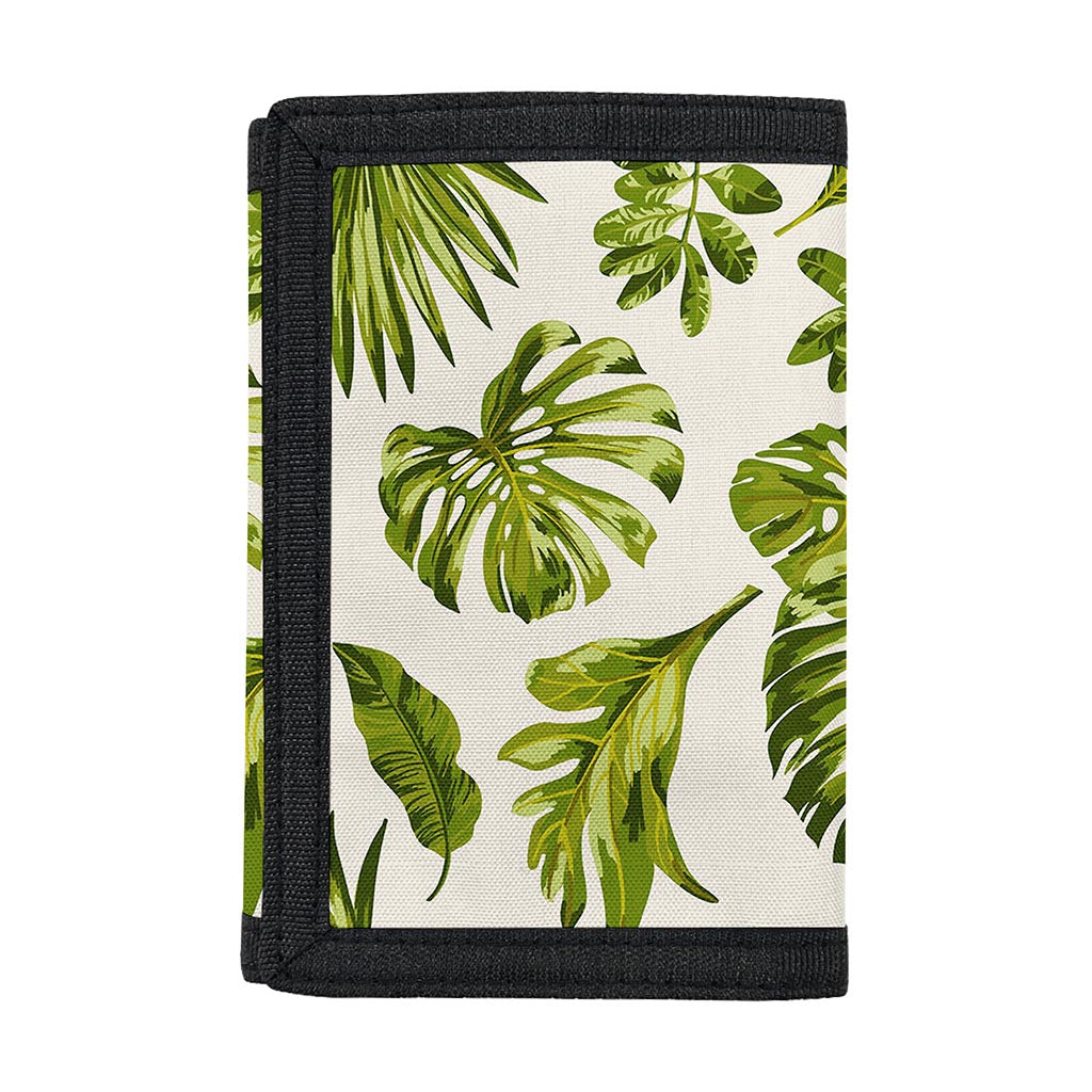 Light Tropical Leaf Pattern Print Trifold Wallet