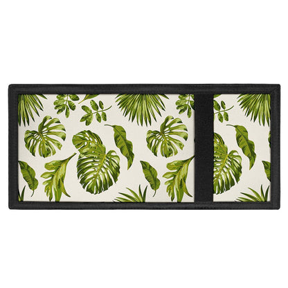 Light Tropical Leaf Pattern Print Trifold Wallet