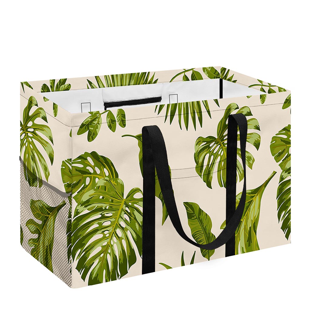 Light Tropical Leaf Pattern Print Utility Tote Bag