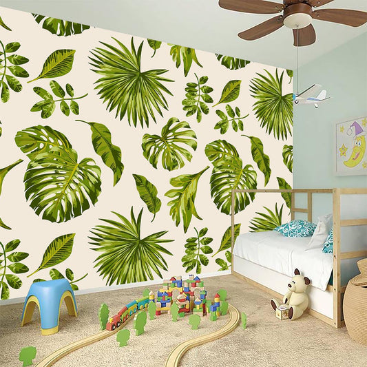 Light Tropical Leaf Pattern Print Wall Sticker
