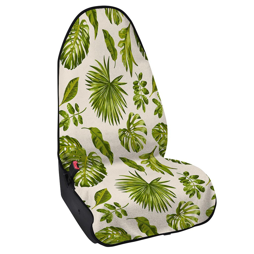 Light Tropical Leaf Pattern Print Waterproof Car Seat Cover