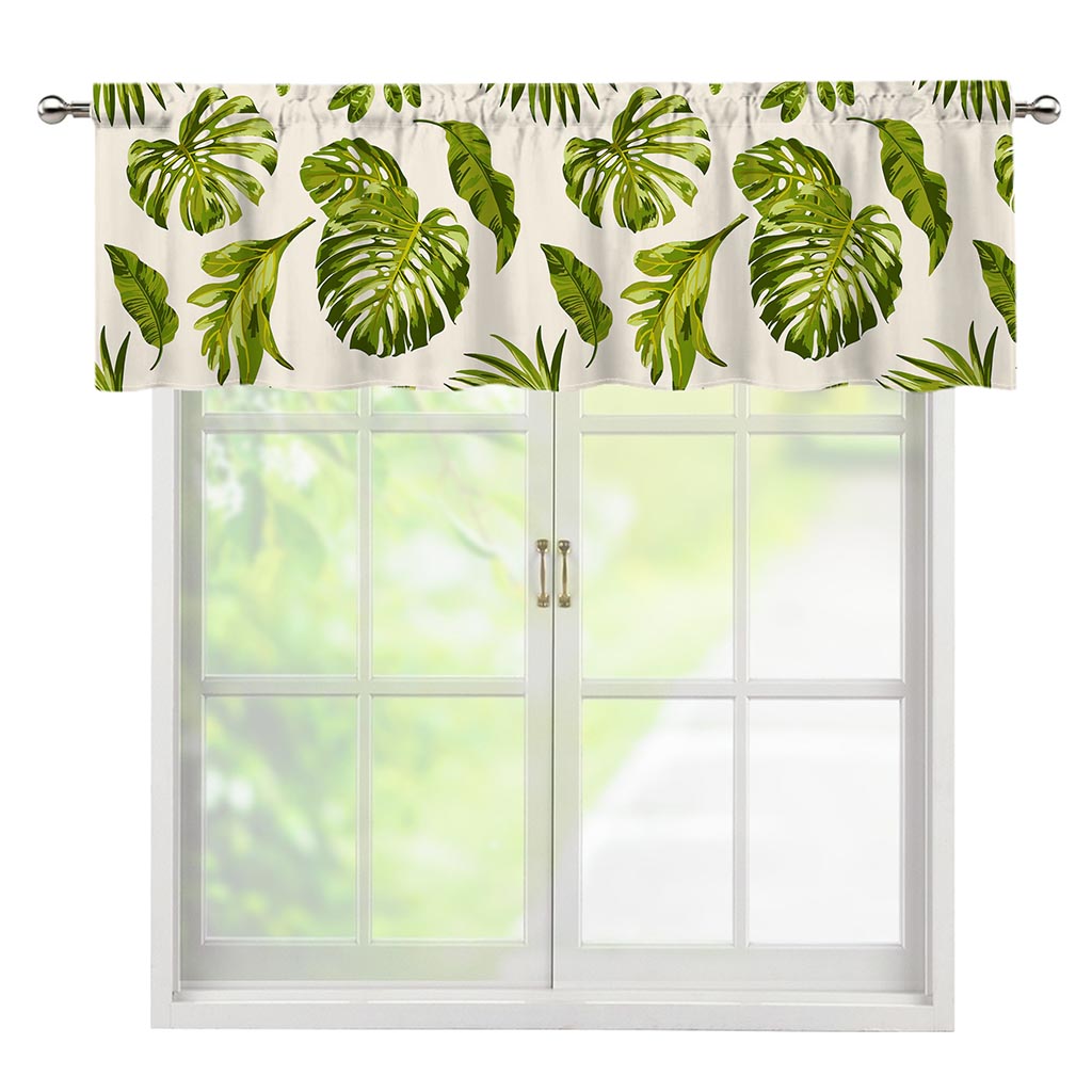 Light Tropical Leaf Pattern Print Window Valance