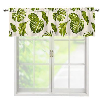 Light Tropical Leaf Pattern Print Window Valance