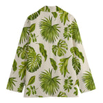 Light Tropical Leaf Pattern Print Women's Blazer