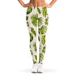 Light Tropical Leaf Pattern Print Women's Leggings