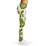 Light Tropical Leaf Pattern Print Women's Leggings