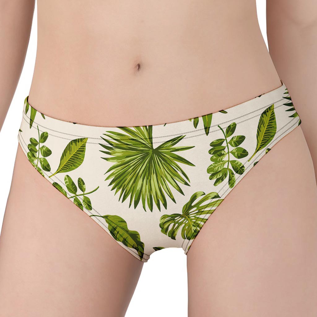 Light Tropical Leaf Pattern Print Women's Panties