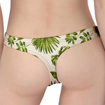 Light Tropical Leaf Pattern Print Women's Thong