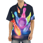 Light Up Bowling Pins Print Aloha Shirt