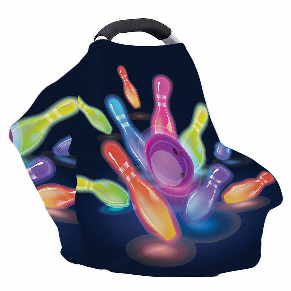 Light Up Bowling Pins Print Baby Seat Cover