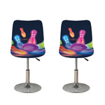 Light Up Bowling Pins Print Bar Stool Covers