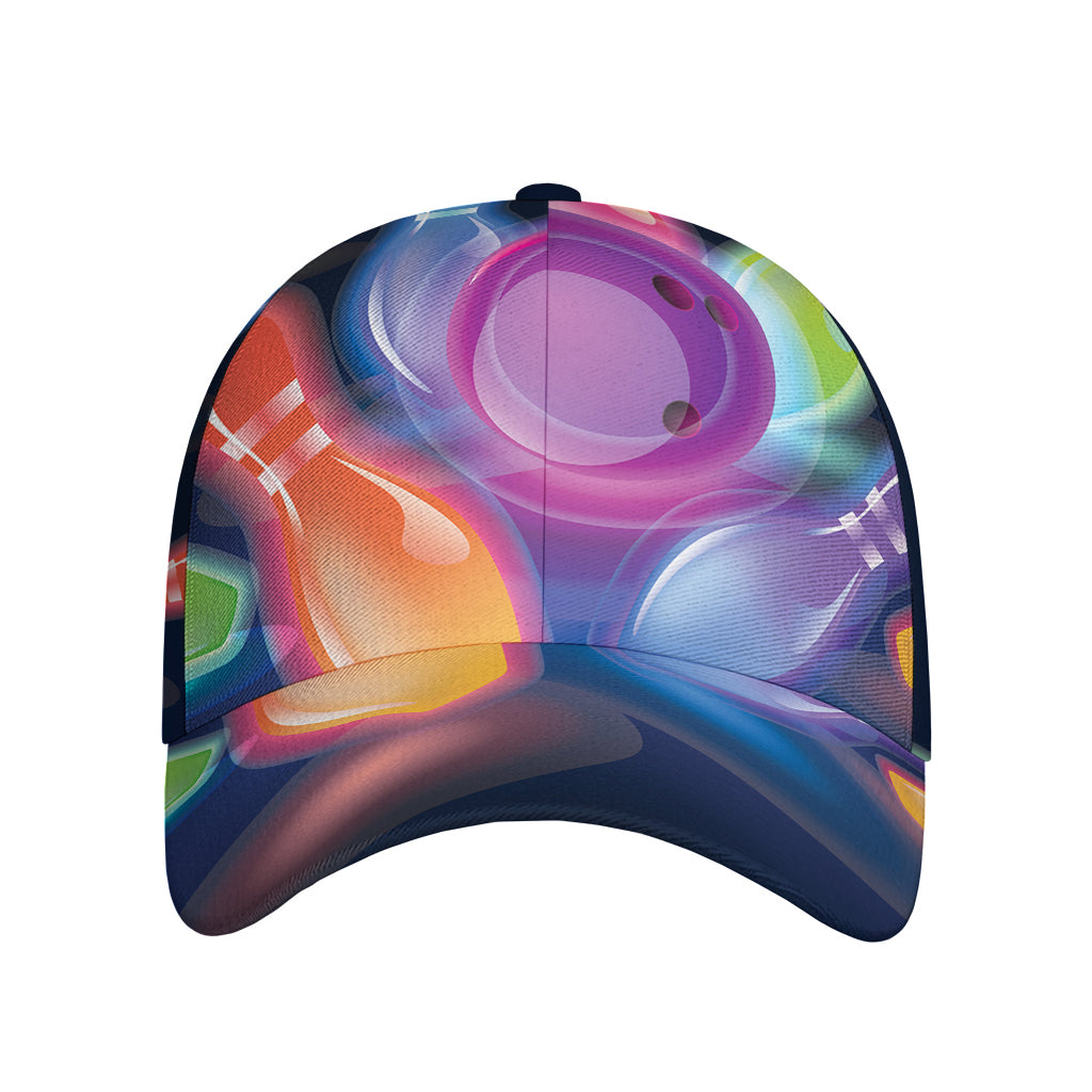 Light Up Bowling Pins Print Baseball Cap