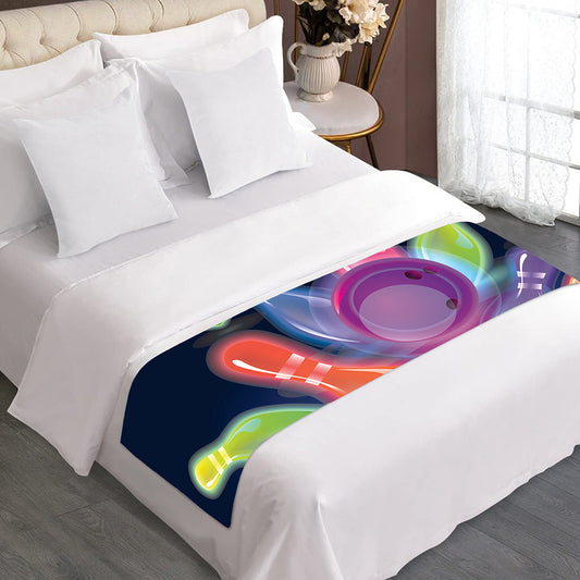 Light Up Bowling Pins Print Bed Runner