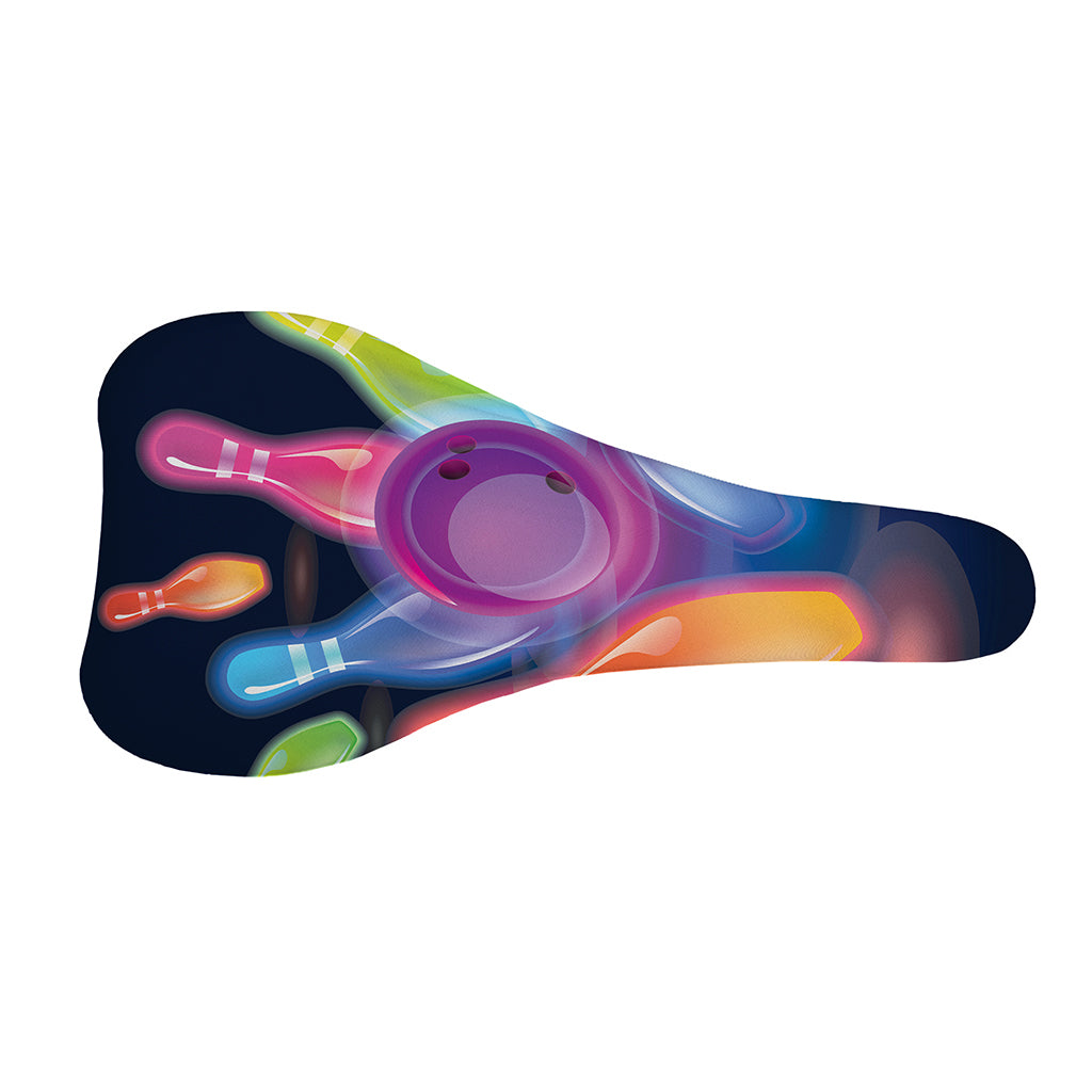 Light Up Bowling Pins Print Bicycle Seat Cover