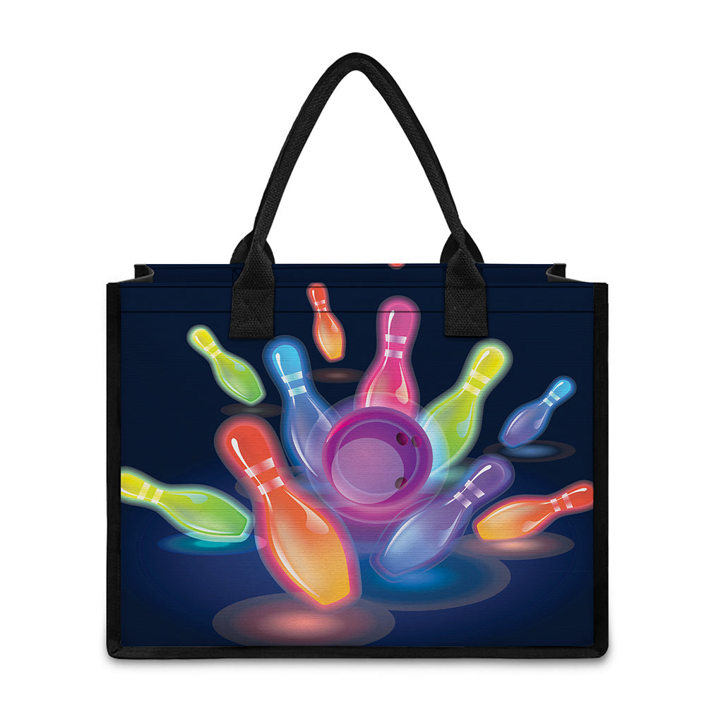 Light Up Bowling Pins Print Canvas Tote Bag